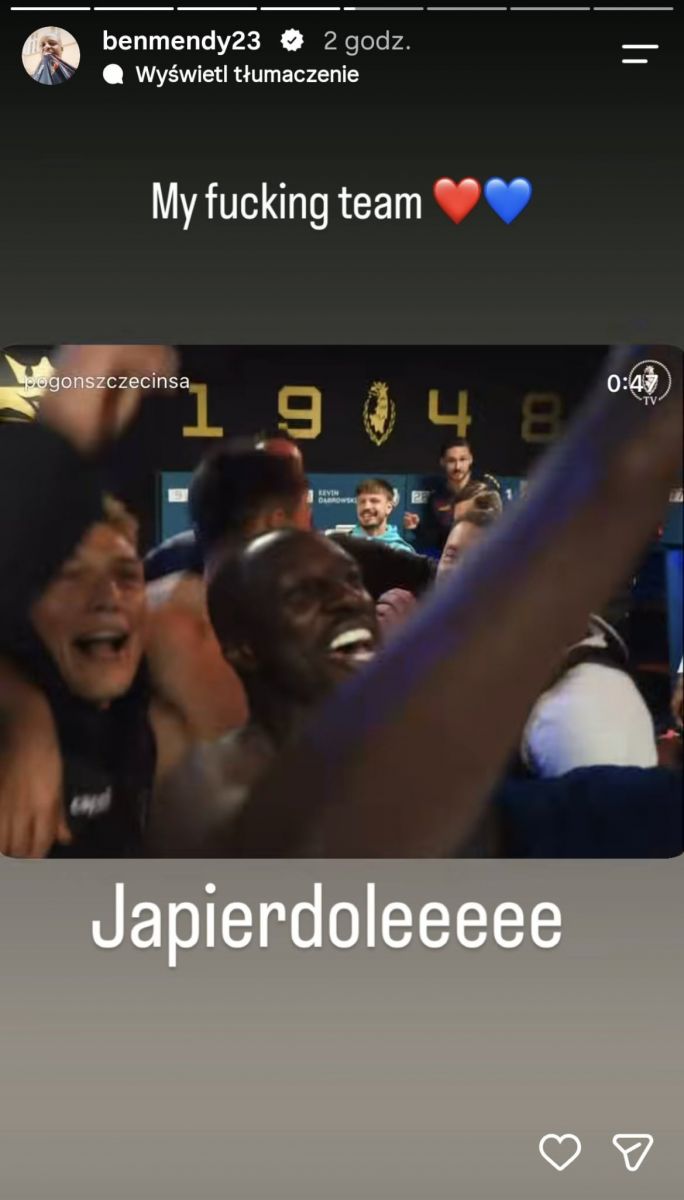 ''POLSKI'' wpis Benjamina Mendy'ego po wygranej Pogoni xD