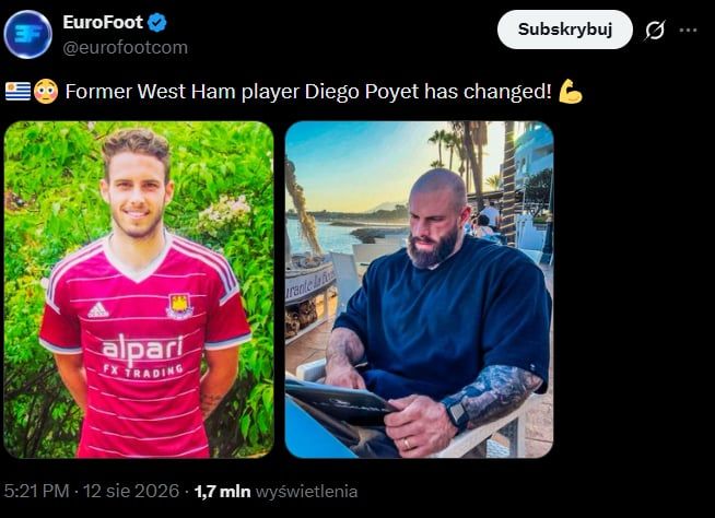 WOW! Tak teraz wygląda były piłkarz West Hamu, Diego Poyet!
