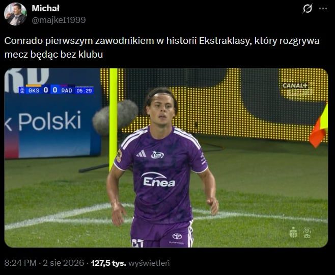HIT! Tak wyglądała KOSZULKA Conrado w meczu Radomiaka xD