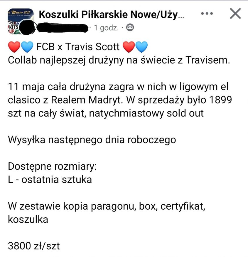 HIT! Za tyle kibice chcą SPRZEDAĆ limitowaną koszulkę Barcy z Travisem Scottem xD