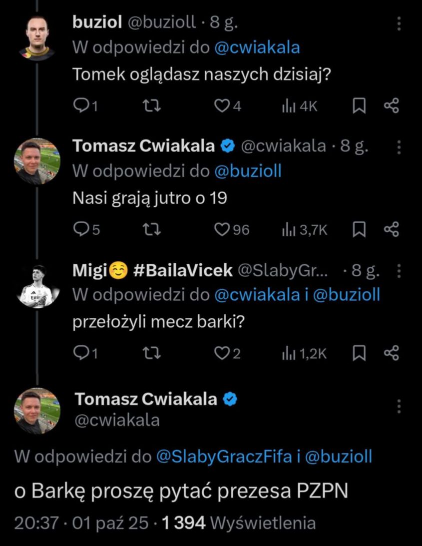 ODPOWIEDŹ Tomasza Ćwiąkały o PRZEŁOŻONY mecz ''Barki'' xD