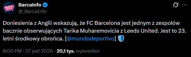 Barca będzie ruszać po TEGO OBROŃCĘ z Premier League!