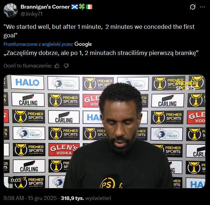 WYPOWIEDŹ trenera Celtiku po PORAŻCE w finale Pucharu Ligi xD