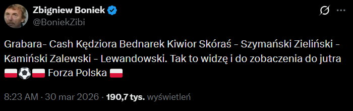 SKŁAD Zbigniewa Bońka na mecz ze Szwecją!