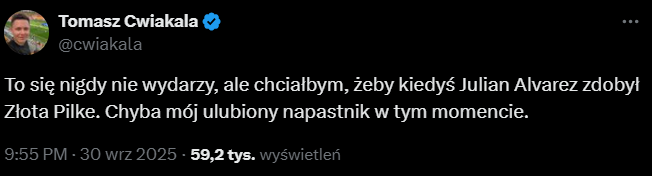 Tomasz Ćwiąkała chciałby ZŁOTĄ PIŁKĘ dla TEGO piłkarza! ''To się nigdy nie wydarzy, ale...''
