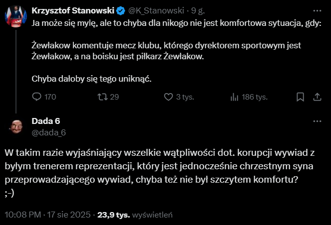 RIPOSTA widza na wpis Krzysztofa Stanowskiego xD