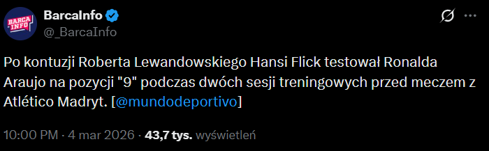 HIT! Lewy kontuzjowany, więc Flick znalazł... NOWEGO NAPASTNIKA w drużynie xD