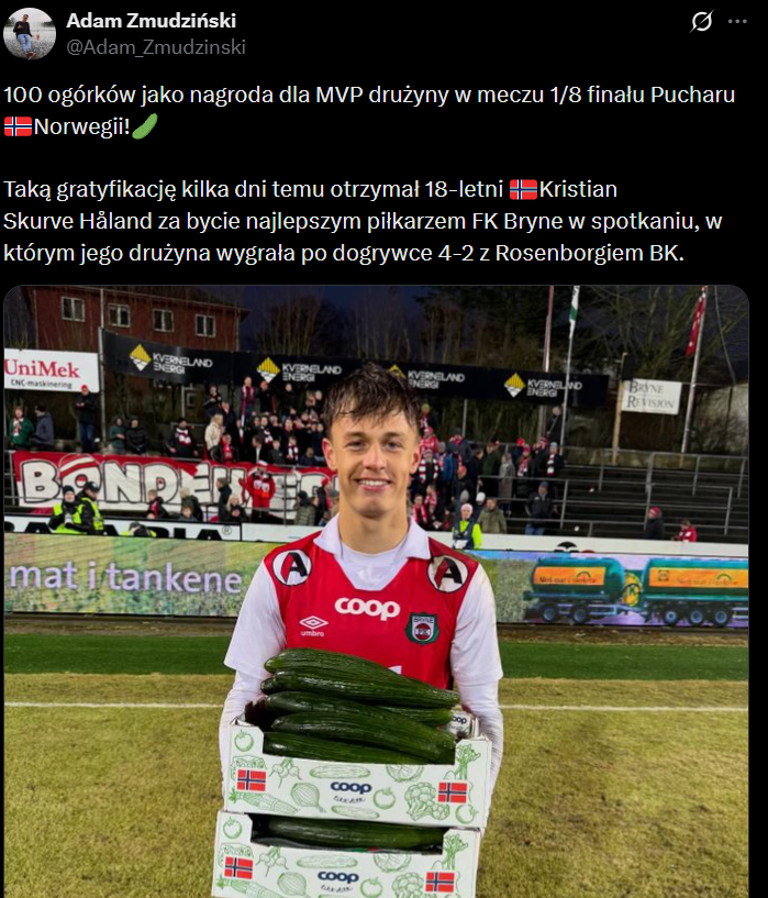 Oto NAGRODA dla MVP w Pucharze Norwegii xD