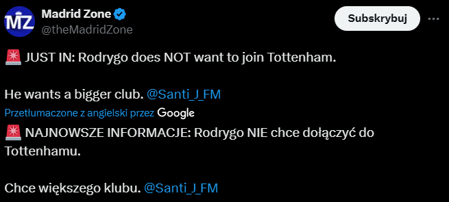 Rodrygo ODRZUCIŁ ten klub z powodu... xD