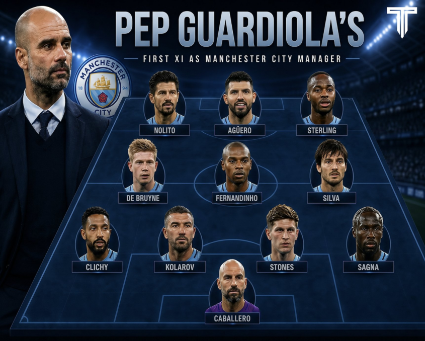Tak wyglądała PIERWSZA XI Pepa Guardioli po przejęciu Manchesteru City :D