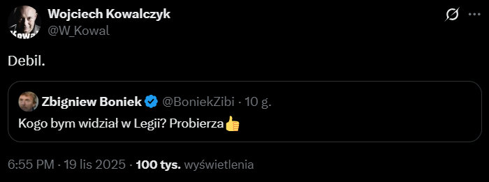 ODPOWIEDŹ Kowala na propozycję Bońka dot. nowego trenera Legii xD