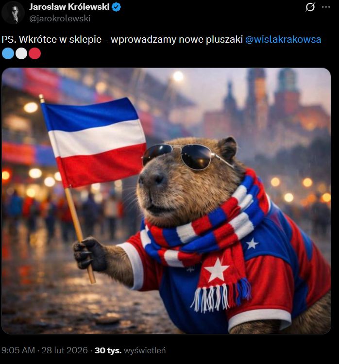 Wisła Kraków wprowadzi do sprzedaży TAKIE OTO KLUBOWE MASKOTKI xD