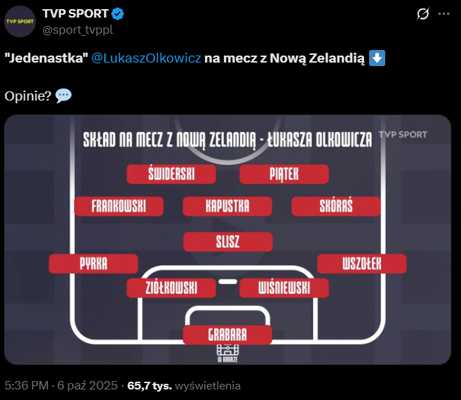 PROPOZYCJA SKŁADU na mecz z Nową Zelandią według Łukasza Olkowicza :D
