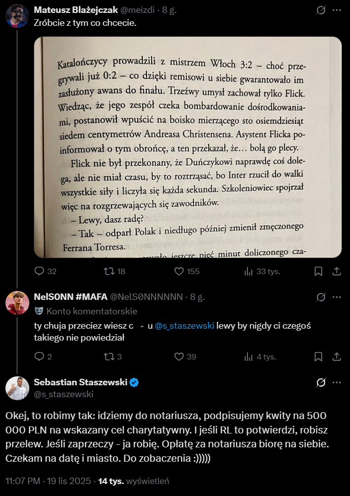 PROPOZYCJA ZAKŁADU od Sebastiana Staszewskiego do kibica xD