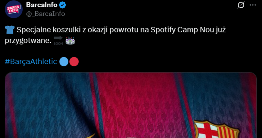 SPECJALNE KOSZULKI Barcelony na pierwszy mecz na nowym Camp Nou!