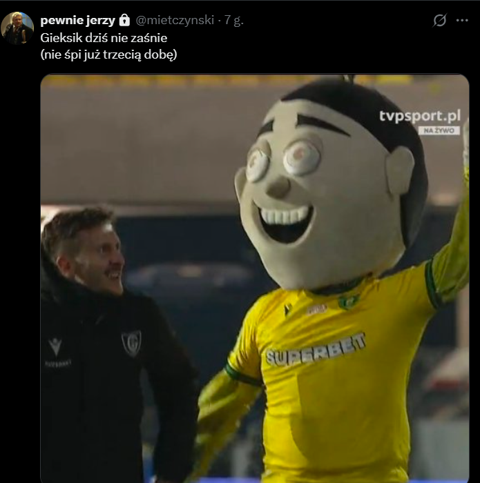 Tak wygląda GIEKSIK - maskotka GKS-u Katowice xD