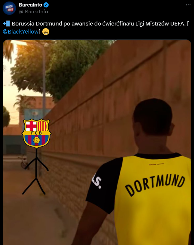 POST Borussii Dortmund przed grą z Barcą w LM xD