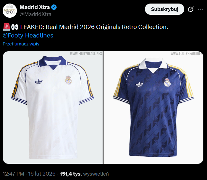 Tak mają wyglądać RETRO KOSZULKI Realu Madryt!