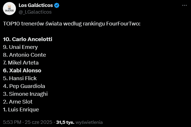 TOP 10 TRENERÓW świata według FourFourTwo!