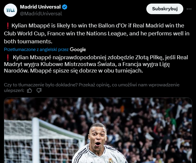HIT! Fanowski profil Realu twierdzi, że ZŁOTĄ PIŁKĘ WYGRA... xD