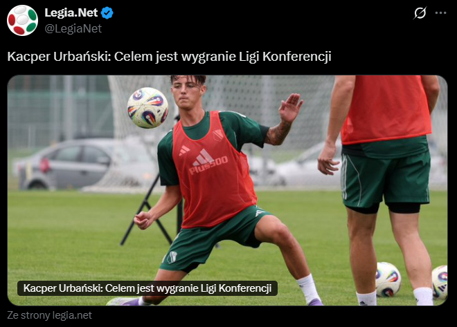 CEL Legii na Ligę Konferencji według Kacpra Urbańskiego!