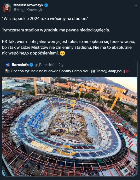 Tak aktualnie wygląda Spotify Camp Nou...