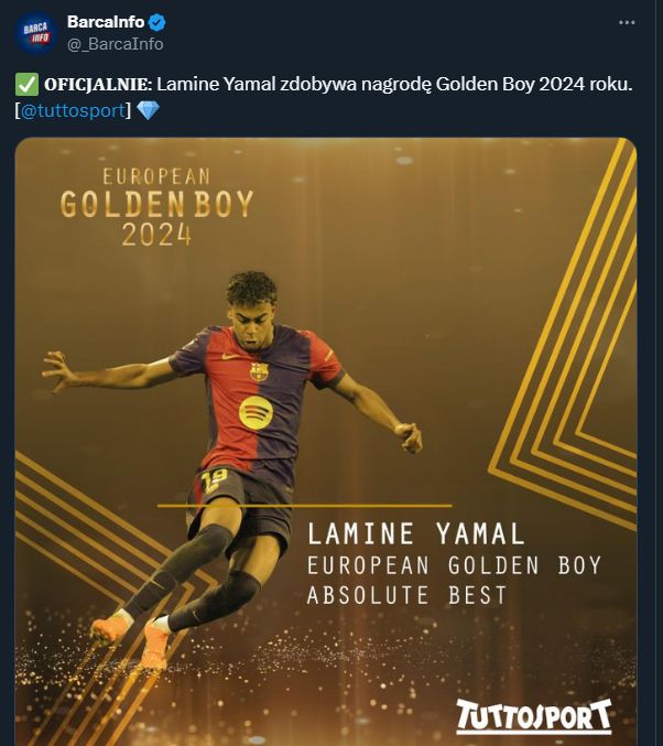 OFICJALNIE! Ogłoszono zwycięzcę nagrody Golden Boy 2024!