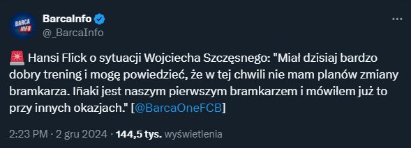 Hansi Flick PODJĄŁ DECYZJE ws. Wojciecha Szczęsnego!