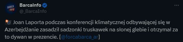 PREZENT dla Joana Laporty na konferencji klimatycznej... xD