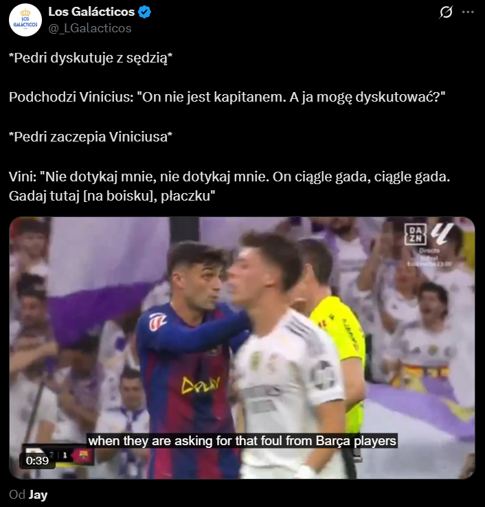 Pedri DYSKUTUJE z sędzią, podchodzi Vinicius i...