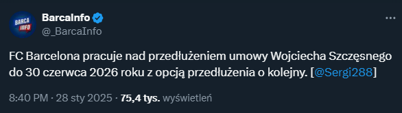 Zaskakujące wieści ws. Wojtka Szczęsnego! Barcelona chce z nim... przedłużyć kontrakt!