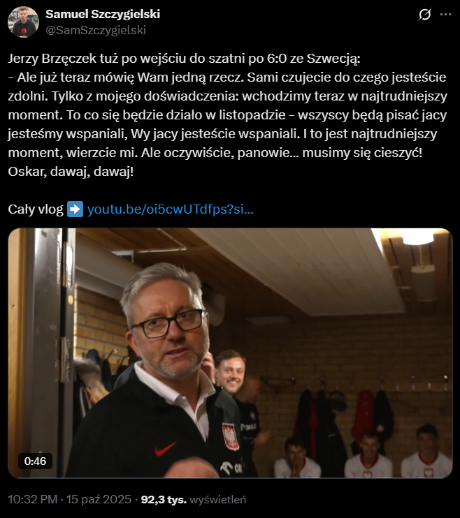 MOCNA PRZEMOWA Jerzego Brzęczka po meczu ze Szwecją!