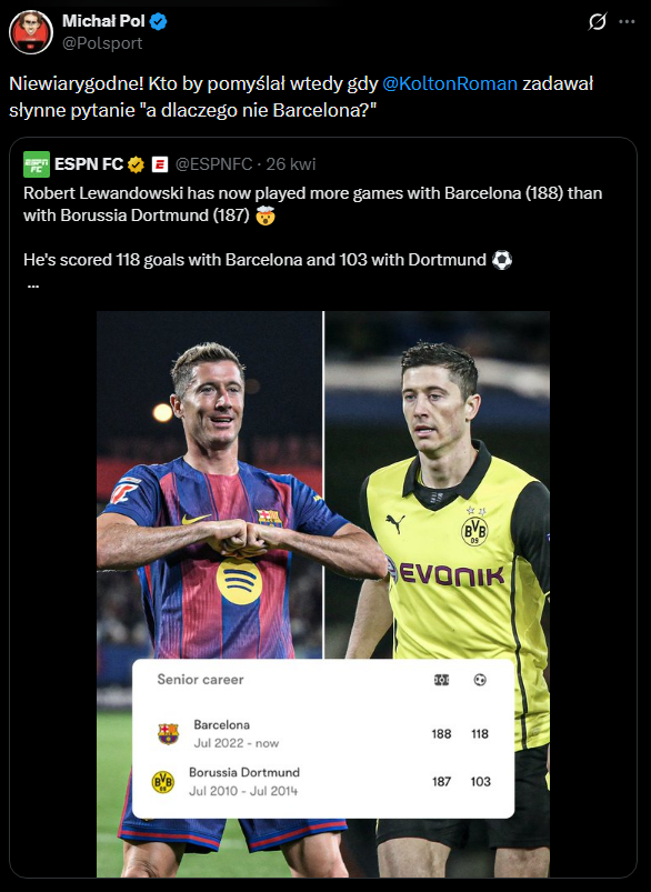 PORÓWNANIE LICZB Lewandowskiego w BVB i Barcelonie!