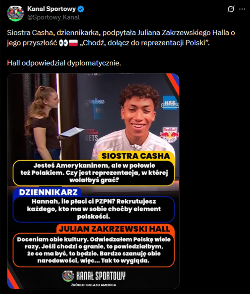 Tak siostra Matty'ego Casha próbuje namówić Juliana Halla na grę dla Polski... :D
