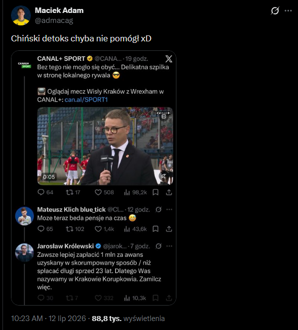 MOCNE SPIĘCIE Mateusza Klicha z Jarosławem Królewskim!