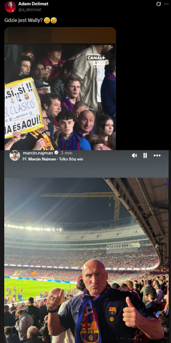 Marcin Najman uchwycony na trybunach podczas El Clasico! :D