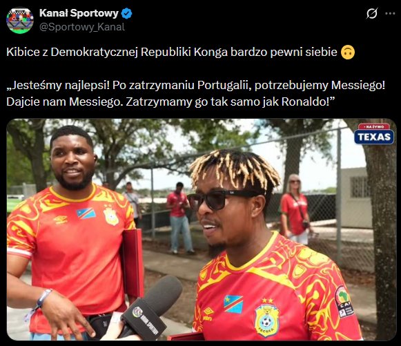 PEWNOŚĆ SIEBIE kibiców DR Konga po zatrzymaniu Portugalii XD