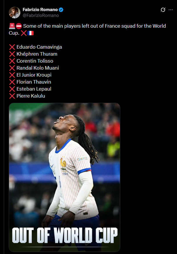 LISTA GWIAZD, które nie znalazły się w kadrze Francji na Mundial!