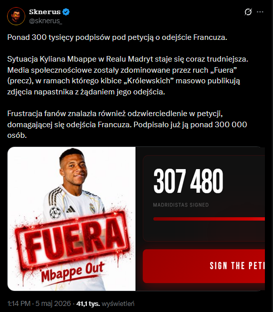 AŻ TYLE kibiców podpisało petycję o odejście Mbappe!
