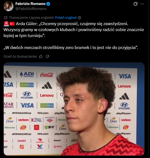 Słowa ZAŁAMANEGO Ardy Gulera po odpadnięciu z Mundialu
