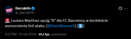 OPCJA ''B'' do wzmocnienia ataku Barcelony!