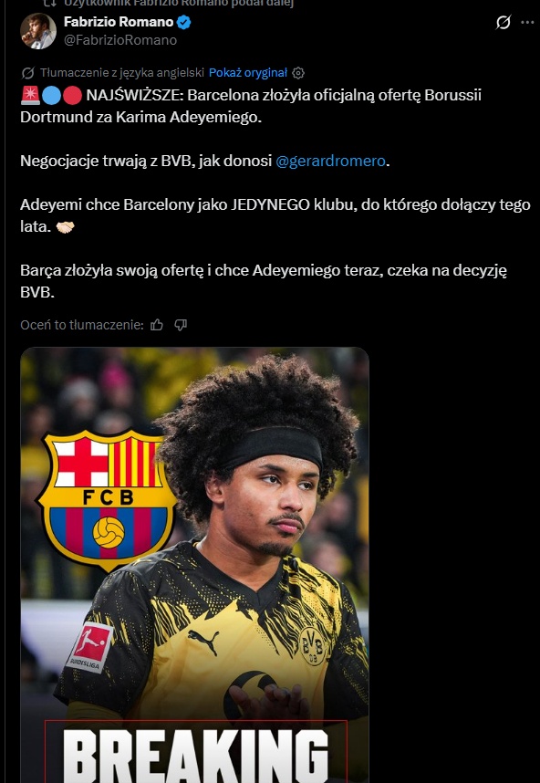 Barcelona składa oficjalną ofertę za gwiazdę BVB!