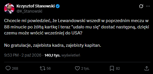 Krzysztof Stanowski OSTRO o zachowaniu Lewandowskiego