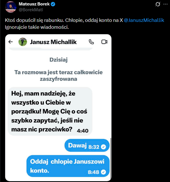 Ktoś przejął konto Janusza Michallika! Takie wiadomości wysyła...