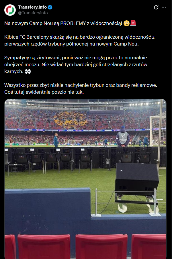Tragiczna WIDOCZNOŚĆ w pierwszych rzędach na nowym Camp Nou...