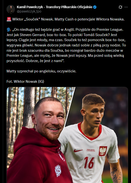 Matty Cash ZACHWYCONY Wiktorem Nowakiem!