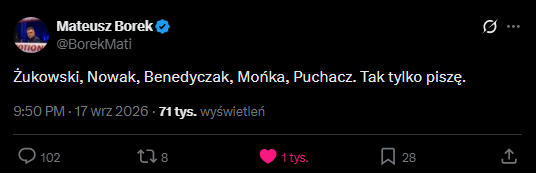 Tajemniczy wpis Mateusza Borka przed powołaniami! Wymienił 5 nazwisk...
