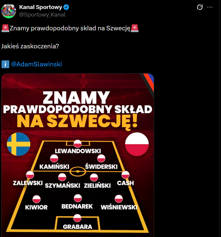 Tak ma wyglądać XI Polski na mecz ze Szwecją!