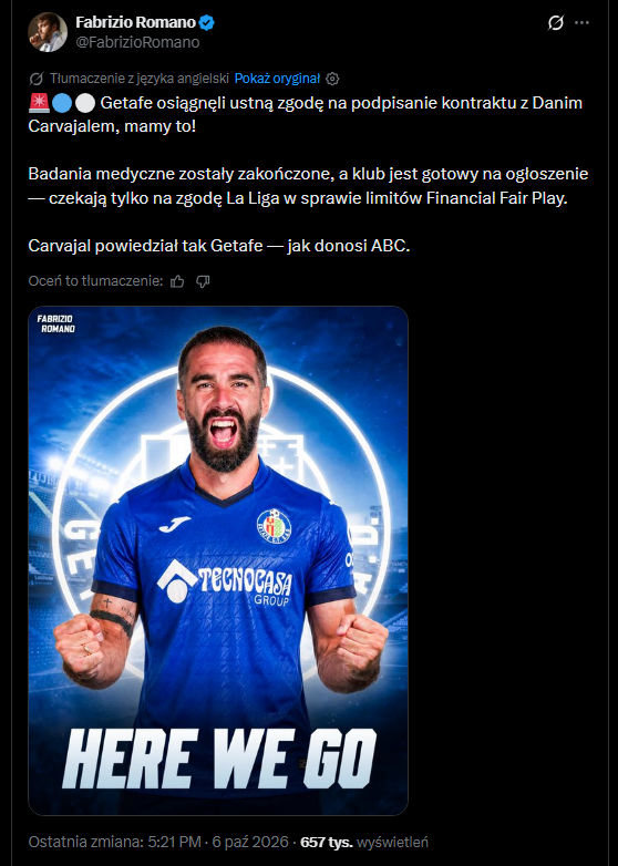 BOOM! Dani Carvajal znalazł nowy klub!