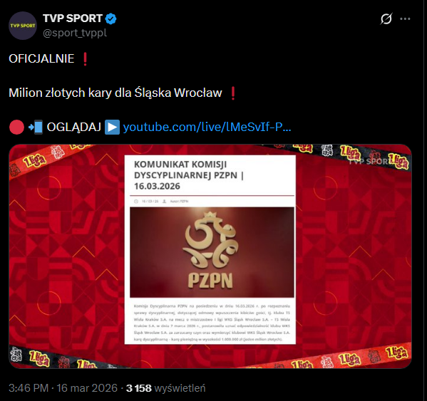 JEST DECYZJA PZPN! Olbrzymia kara dla Śląska Wrocław!